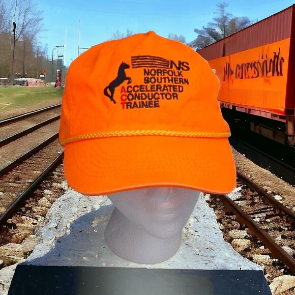 Vintage Norfolk Southern Hat Cap Accelerated Conductor Trainee Orange Rope - Picture 1 of 12